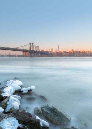 Williamsburg bridge and downtown Manhattan 2024